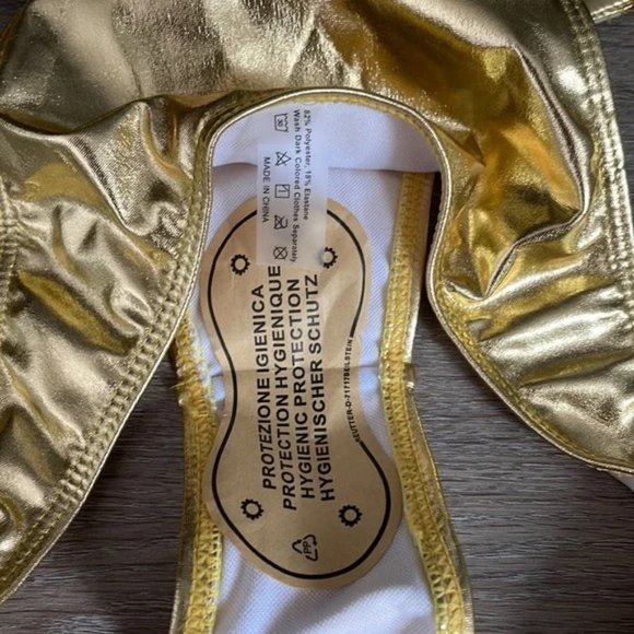 Metallic Gold Two Piece Bikini - Picture 6 of 8